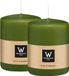 Wiedemann Cilinderkaars/stompkaars - 2x - olijfgroen - 6 x 8 cm - 29 branduren