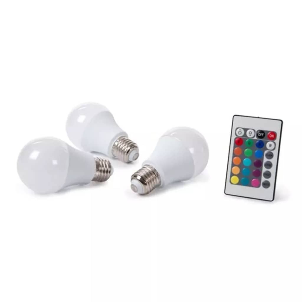 Perel Set Met 3 Ledlampen 7.5 W E27 RGB & Warmwit