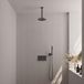 Brauer Gunmetal Carving Thermostatische Regendoucheset Inbouw - Hoofddouche 20 cm - Met Drukknoppen - Handdouche Staaf - Doucheslang - Wandaansluitbocht - Gunmetal