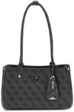 GUESS Meridian II Shoulder Satchel Bag Coal Logo donkergrijs
