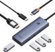 Baseus Hub Usb-C 6-In-1 Met Hdmi 4X Usb 3.0 Voor Laptop Met Usb-C Pd-Adapter - Zilver