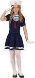 Fiestas Guirca Schip Ahoy Matroos - Meisje Jurk Kledingmaat 122 Polyester BlauwWit / Beige