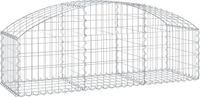 vidaXL Schanskorf - gewelfd - 150x50x40/60 cm - gegalvaniseerd - ijzer