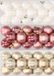Decoris Kaemingk B.V. 48x stuks kunststof kerstballen mix van parelmoer wit, oudroze en champagne 4 cm