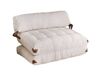 Canapé convertible 2 places en velours côtelé beige