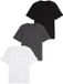 Tom Tailor - Basic T-shirts in een set van 3 - Maat XXXL - Dark Grey Melange