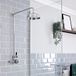 Hudson Reed Elizabeth - Kit de Douche Rétro - Mitigeur Thermostatique Exposé, Colonne Rétro et Pommeau Pluie Rond Fixe - Chromé et Noir