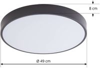 Lindby Smart LED Plafondlamp Innes Zwart 48cm RGB CCT Tuya