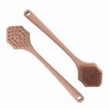 PARSA Beauty Siliconen badborstel met handvat, terracotta