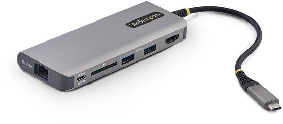 StarTech.com USB-C naar HDMI Multiport Adapter, 140W PD Charging, 4K60Hz, 3 Port USB 10Gbps Hub, SD Kaartslot, 2.5GbE, Mini Dock voor MacBook / Dell / / HP