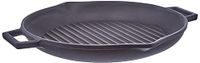 Pentole Agnelli Ronde Gietijzeren grillplaat met 2 handgrepen, Mat Zwart, One Size