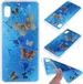 Merkloos Samsung Galaxy A10e Blauw TPU Back Cover met Blauwe Vlinder Goudfolie Patroon