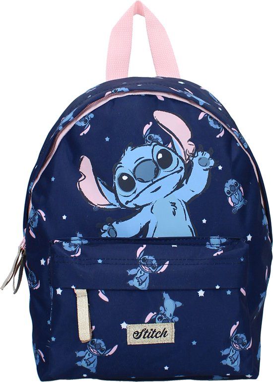 Stitch Disney Stitch blauwe rugtas - 31 x 22 x 9 cm - Met voorvak en hoofdvak