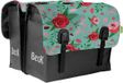 BECK Classic Flowers Dubbele Fietstas - Zwart - 46 Liter - Achter - 35x16x40 cm