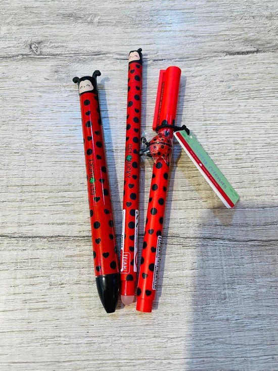 Legami Good Luck Pennen - Zwart/Rood, Kunststof, 3 Stuks