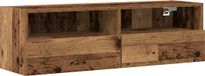vidaXL TV Wandkast 100 x 30 x 30 cm Oud hout Bewerkt hout
