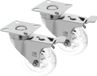 AMIG zwenkwiel/transportwiel met rem - 2x - D75mm - polycarbonaat - 100kg draagvermogen - transparant