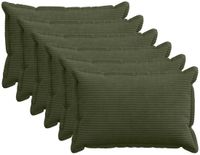 vidaXL - Kussensloop - 6 stuks - Hout - Groen - 50 x 80 cm - Corduroy