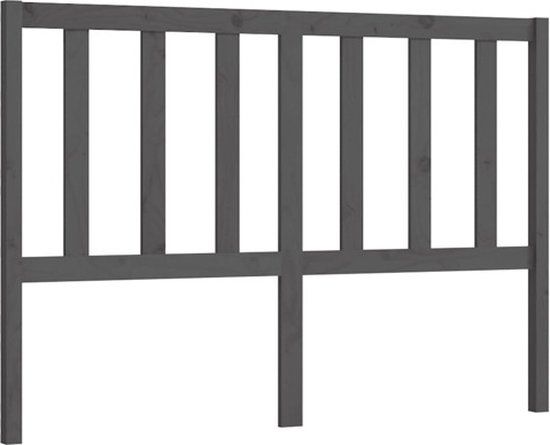 vidaXL Hoofdbord - 166x4x100 cm - Massief Grenenhout - Grijs