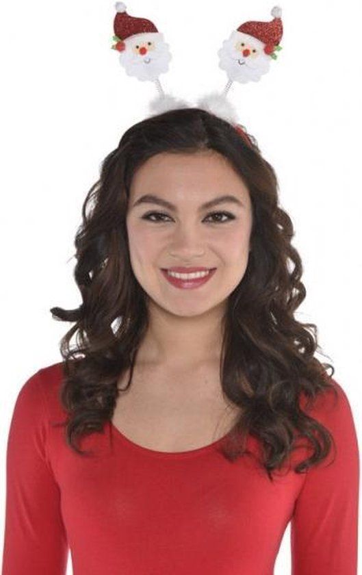 Amscan Haarband Kerstman - Wit/Rood - 26 cm - Volwassenen