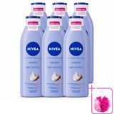 Nivea Lait pour le corps lisse 6 x - Beurre de karité - 72 heures d'hydratation - Pour peau sèche - 250 ml