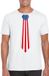 Bellatio Decorations Shoppartners Bv Wit t-shirt met Amerikaanse vlag stropdas heren - Amerika supporter L