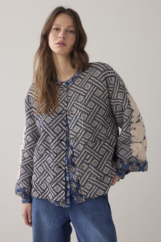 Summum - Reversible jasje met borduur - Blauw - M