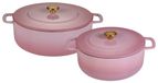 Combekk Set de cocottes Fonte Rose 2 pièces - ø 24 & 28 cm - revêtement antiadhésif émaillé