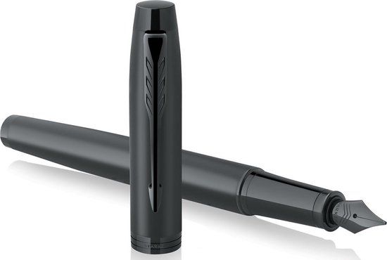Parker IM vulpen - Matzwart met zwart detail - Medium punt - Blauwe inkt - Geschenkdoos