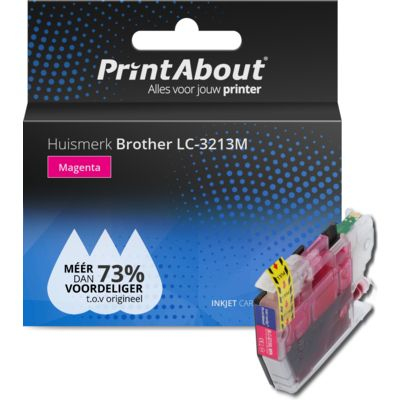 PrintAbout Huismerk Brother LC-3213M Inktcartridge Magenta Hoge capaciteit