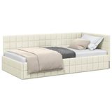 vidaXL Hoek Bed Frame Crème 90 x 200 cm Fluweel