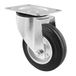 WAGNER Soft zwenkwiel - diameter 125 mm, bouwhoogte 155 mm, stalen velg verzinkt, massief rubber, schroefplaat 85 x 105 mm, draagkracht 100 kg - 04612401