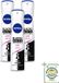 Nivea Deospray Invisible Black & White - 48 heures de protection - 3 x 150 ml