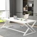 Bureau 180 cm wit bois/métal design moderne pour deux personnes