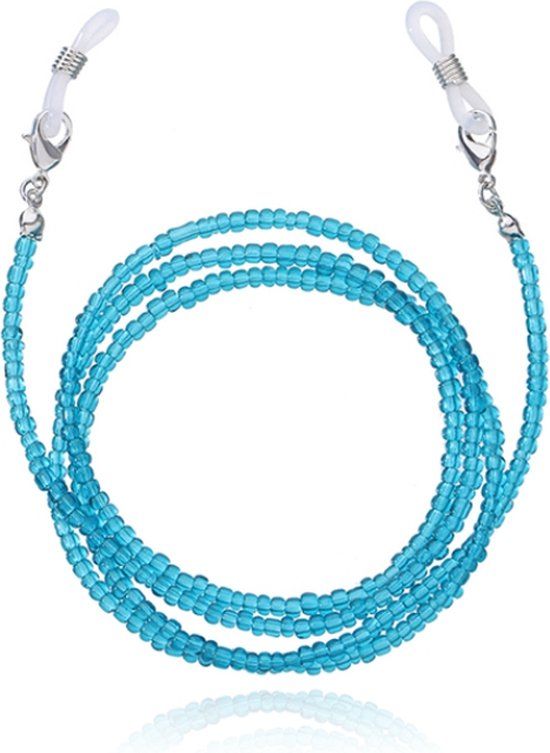 Deja Jewels Blauw Koord voor Zonnebril of Leesbril met Kraaltjes