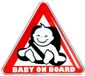 Autosticker Baby aan boord in stoel 3D 6 x 6,5 cm rood