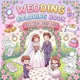 Wedding Coloring Book for Kids Ages 8–12: Wedding Themed Coloring Pages with Brides, Grooms, Flowers, Cakes, Rings, and Celebration Scenes
