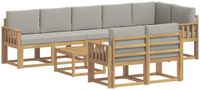 vidaXL - Buiten - bank - set - 9 - st - Wit - en - Lichtgrijs