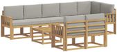 vidaXL - Buiten - bank - set - 9 - st - Wit - en - Lichtgrijs