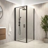 Mirlux Vela douche – 90x200 cm – Verre transparent – Cadre en aluminium noir