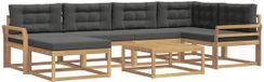 vidaXL Salon de jardin 7 pièces Blanc et anthracite