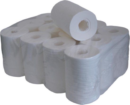 Poetspapier Mini - 1-laags - 120 m - Pak van 12 rollen
