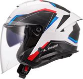 LS2 OF618 Verso II Air Wit Blauw Rood Jethelm - Helm