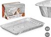 Kinvara BBQ/barbecue rooster grill - aluminium trays - 4x - open structuur - 34 x 23 cm - wegwerp - zilver