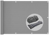 vounot Balkon Privacy Screen, 100% HDPE, 230 g/m², UV Protection, Tear-Resistant and Windproof, Anti-Peep Protection, with Cable Ties and Cords, 600 x 90 cm, Grey