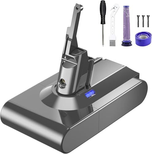 V8 Powtree V8 Accu, Powtree Reserveaccu voor Dyson SV10 Compatibel voor Dyson V8 Absolute Animal Fluffy Motörhead Exclusive Handstofzuiger (2 Filters + 1 Schroevendraaier + 3 Schroeven + 1 Borstel)