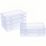 Boîte de rangement avec couvercle - 18 x 11 x 3 cm - 6 pièces - Transparent