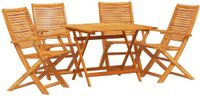 vidaXL Eettafel Set Bruin Massief Acacia Hout