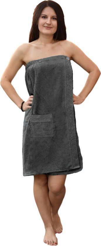 JEMIDI Sauna Kilt Sarong - Antraciet - Unisex - Katoen - One size