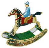Jouet en tôle cheval à bascule à remonter